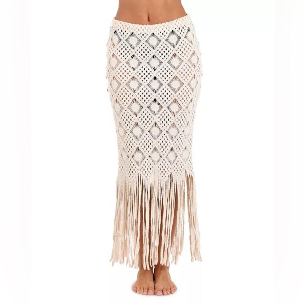 L'AGENCE Majorie Diamond Crochet Cover Up Skirt